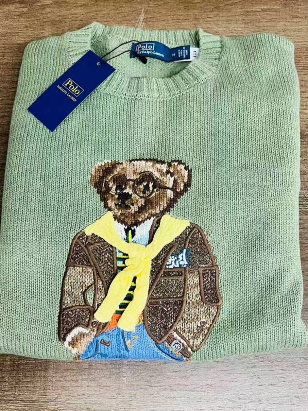 Polo Ralph Lauren Green Bear Sweater M NWT - Picture 3 of 9